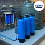 Professional borehole water storage and filtration system with multiple treatment tanks installed by LiquaFlo Borehole Solutions